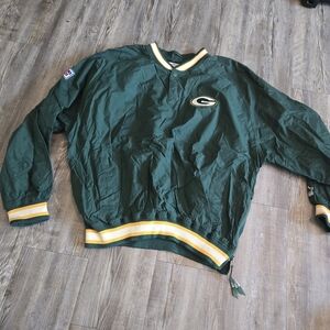 Vintage Green Bay Packers Pullover Windbreaker Jacket - Green & Gold